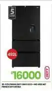 Defy 492ltr blk french fridge dff440
