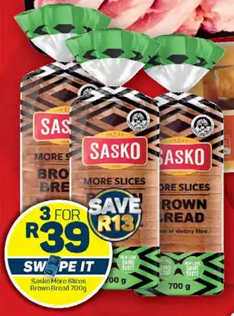 Pick n Pay Sasko More Slices Brown Bread 700g offer