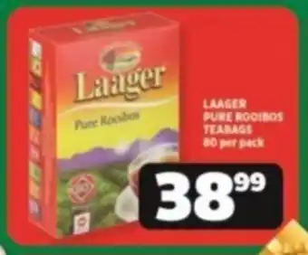 Usave LAAGER PURE ROOIBOS TEABAGS 80 per pack offer