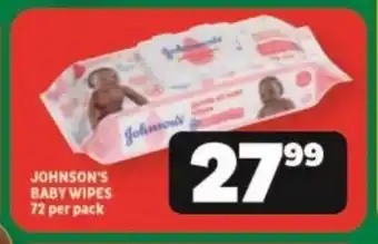 JOHNSON'S BABY WIPES 72 per pack
