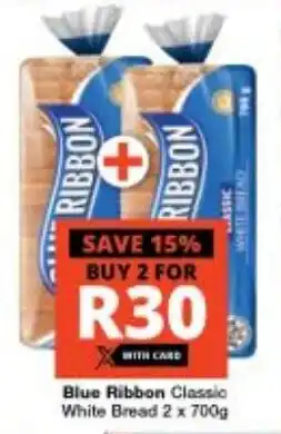 Checkers Blue Ribbon Classic White Bread 2 x 700g offer
