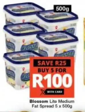 Checkers Blossom Lite Medium Fat Spread 5 x 500g offer