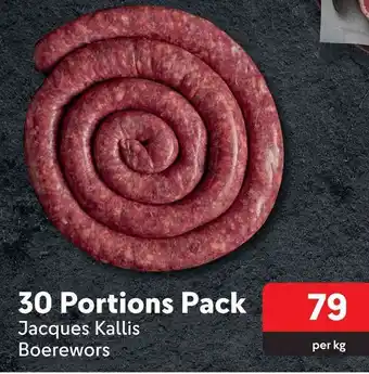 Makro 30 Portions Pack Jacques Kallis Boerewors offer
