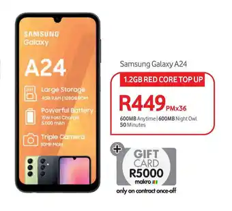 Makro Samsung Galaxy A24 1.2GB RED CORE TOP UP offer