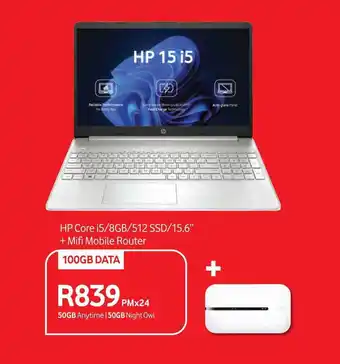 Makro HP Core i5/8GB/512 SSD/15.6" + Mifi Mobile Router 100GB DATA offer