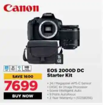 HiFi Corp Canon EOS 2000D DC Starter Kit offer