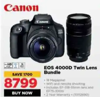 HiFi Corp Canon EOS 4000D Twin Lens Bundle offer