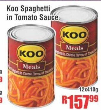 Devland Cash And Carry Koo Spaghetti in Tomato Sauce 12x410g offer