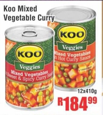 Devland Cash And Carry Koo Mixed Vegetable Curry 12x410g offer
