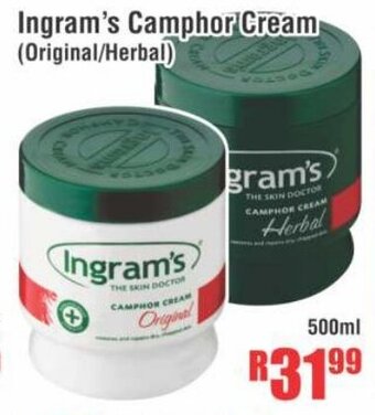 Devland Cash And Carry Ingram's Camphor Cream (Original / Herbal) 500ml offer