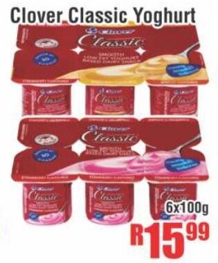 Devland Cash And Carry Clover Classic Yoghurt 6x100g offer