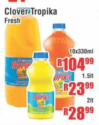 Devland Cash And Carry Clover Tropika Fresh 10x330ml offer
