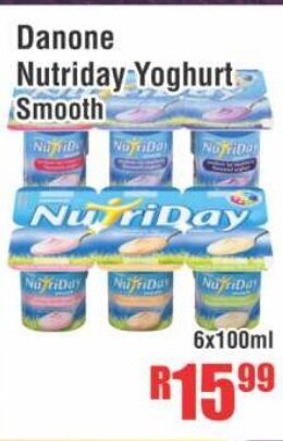 Danone Nutriday Yoghurt Smooth 6x100ml