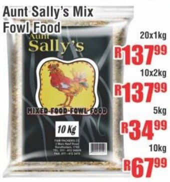 Devland Cash And Carry Aunt Sally's Mix Fowl Food 20x1kg offer