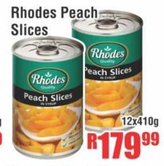 Rhodes Peach Slices 12x410g