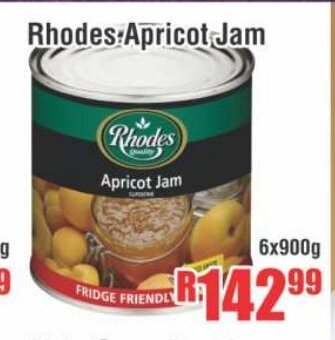 Devland Cash And Carry Rhodes Apricot Jam 6x900g offer