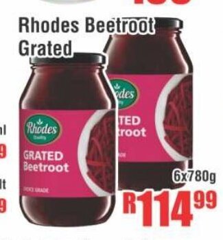 Devland Cash And Carry Rhodes Beetroot Grated 6x780g offer