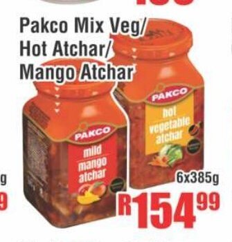 Devland Cash And Carry Pakco Mix Veg / Hot Atchar / Mango Atchar 6x385g offer