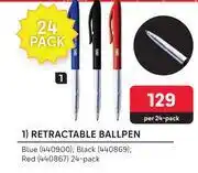 Aro retractable ballpen-per 24 pack