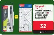 Makro Maped 4-piece essential drawing set or 2-piece study compass set 427429, 426664-per set offer