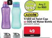 Makro Addis 460ml twist cap or 500ml water bottle-each offer