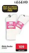 Legend girls socks 230691-per 5-pack