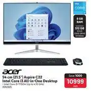 Makro Acer 21.5(54cm) aspire c22 intel core i3 all-in-one desktop 394363-each offer