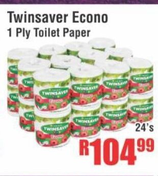 Twinsaver Econo 1 Ply Toilet Paper 24's