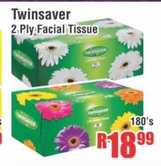 Devland Cash And Carry Twinsaver 2 Ply Facial Tissue 180's offer