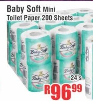 Devland Cash And Carry Baby Soft Mini Toilet Paper 200 Sheets 24's offer