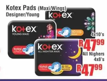 Devland Cash And Carry Kotex Pads (Maxi/Wings) Designer/Young 4x10's offer