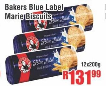 Bakers Blue Label Marie Biscuits 12x200g