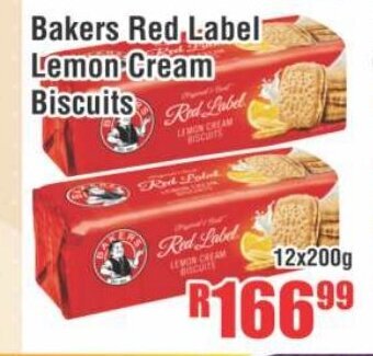 Devland Cash And Carry Bakers Red Label Lemon Cream Biscuits 12x200g offer