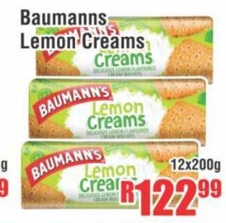Devland Cash And Carry Baumanns Lemon Creams 12x200g offer