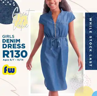 Girls Denim Dress Ages 6/7 - 13/14