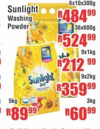 Devland Cash And Carry Sunlight Washing Powder 6x10x300g offer