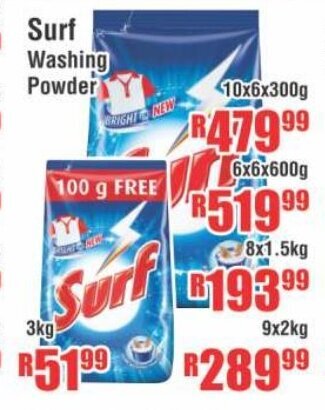 Devland Cash And Carry Surf Washing Powder 10x6x300g offer