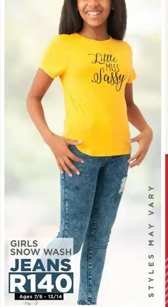 Girls Snow Wash Jeans Ages 7/8 - 13/14