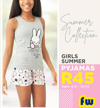 Girls Summer Pyjamas Ages 4/5 - 13/14