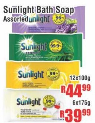 Devland Cash And Carry Sunlight Bath Soap Assorted 12x100g offer
