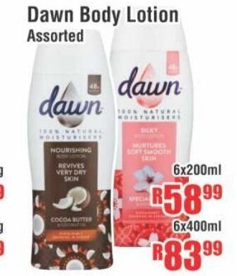 Devland Cash And Carry Dawn Body Lotion Assorted 6x200ml offer