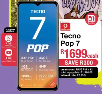 MRP Tecno Pop 7 offer