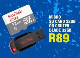 MRP MICRO SD CARD 32GB OR CRUZER BLADE 32GB offer
