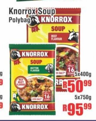 Devland Cash And Carry Knorrox Soup Polybag 5x400g offer