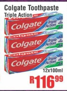 Devland Cash And Carry Colgate Toothpaste Triple Action 12x100ml offer