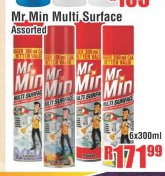 Devland Cash And Carry Mr Min Multi Surface Assorted 6x300ml offer
