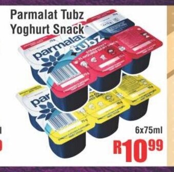 Devland Cash And Carry Parmalat Tubz Yoghurt Snack 6x75ml offer