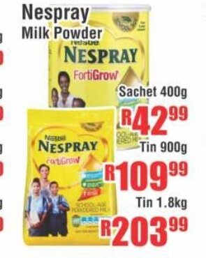 Devland Cash And Carry Nespray Milk Powder Sachet 400g offer