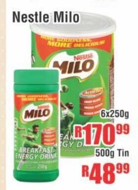 Devland Cash And Carry Nestle Milo 6x250g offer