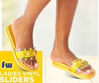 Fashion World Ladies Vinyl Sliders Sizes 3-8 offer